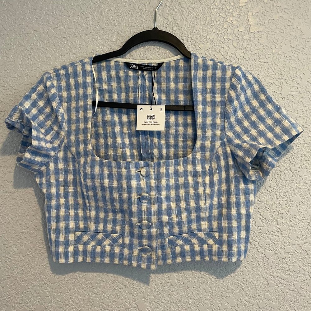 ZARA Cropped button shirt